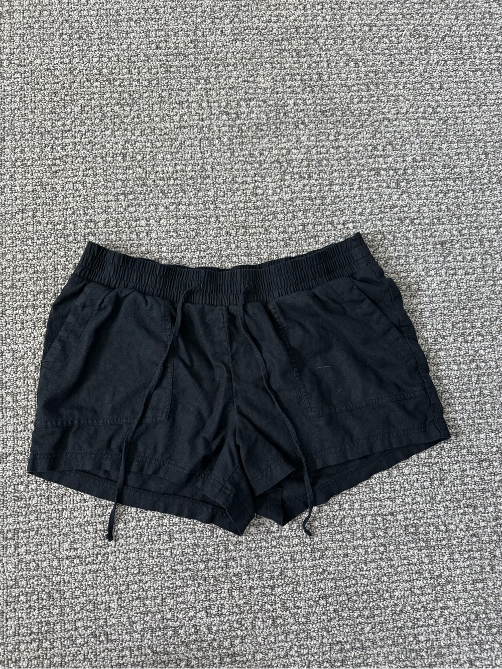 Isabel Maternity Black Women's Linen Drawstring Shorts